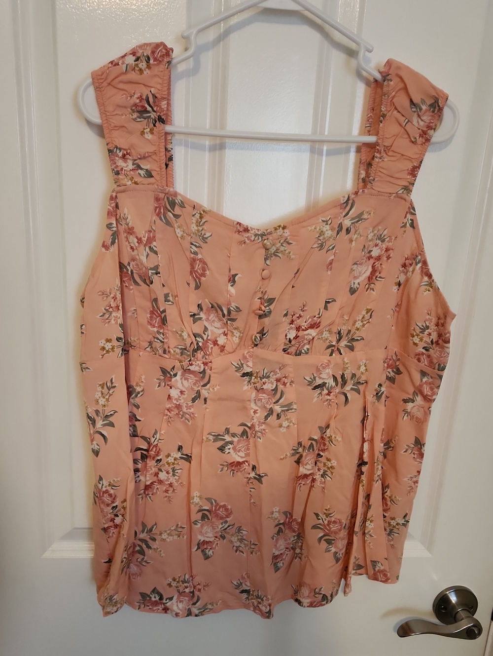 torrid Peplum Challis Corset Top Bonita Floral Desert Sand